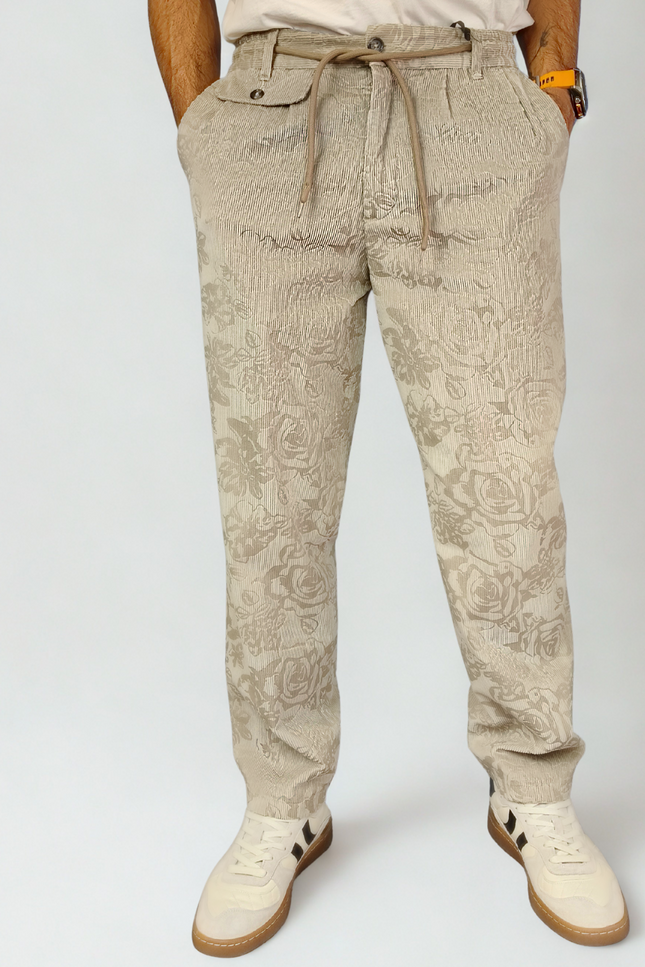 Pantalaccio Devoré Floreale in Velluto a Coste | Berna