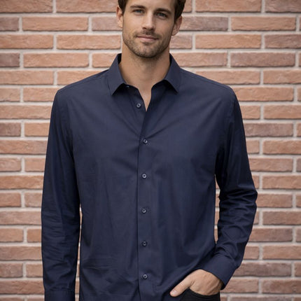 Camicia Uomo Blu Navy - Stiro Facile