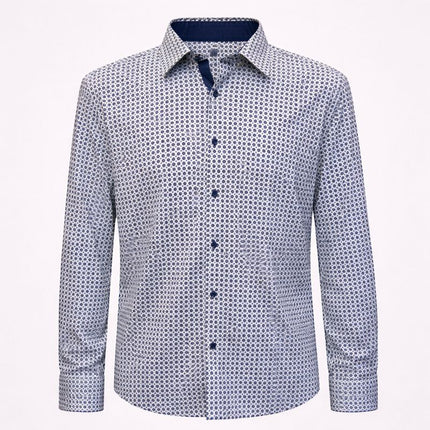 Camicia Uomo Fantasia Micro Stampa - Stiro Facile