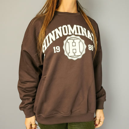 Felpa Paricollo Over College - Hinnominate