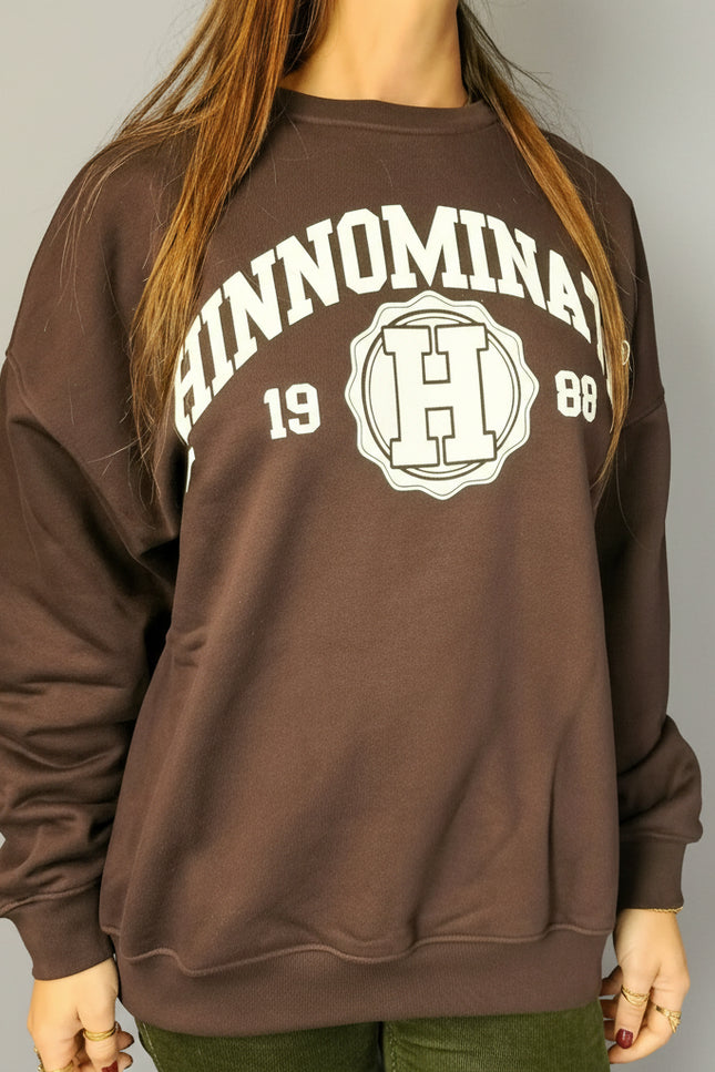 Felpa Paricollo Over College - Hinnominate