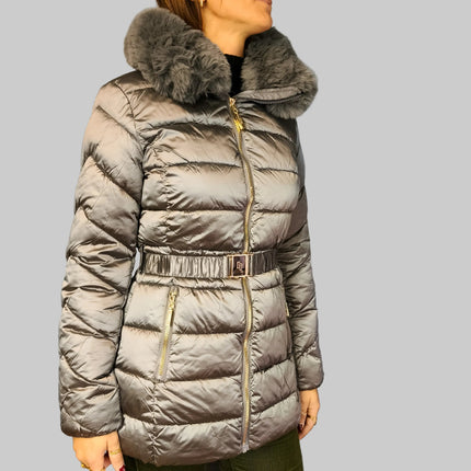 Piumino Corto con Pelliccia e Cintura - Gaudì