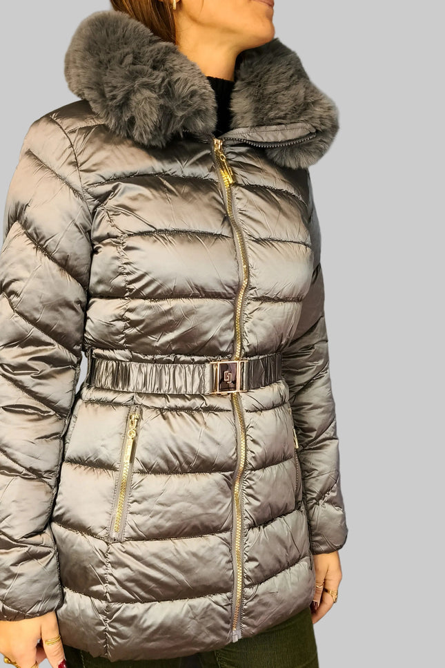 Piumino Corto con Pelliccia e Cintura - Gaudì