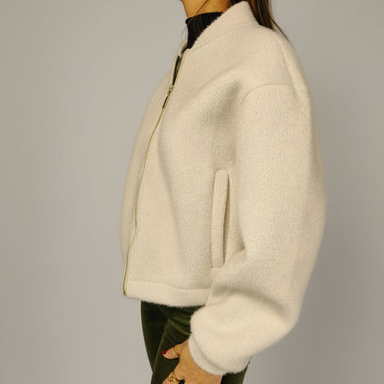 Giacca in Neoprene Bianco Latte