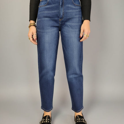 Jeans a Vita Alta Regular Fit -Denim Blu | Gaudì