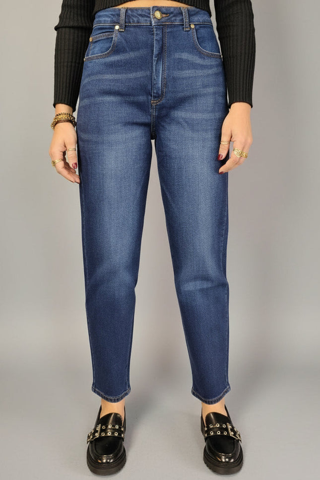 Jeans a Vita Alta Regular Fit -Denim Blu | Gaudì