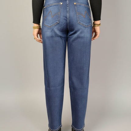 Jeans a Vita Alta Regular Fit -Denim Blu | Gaudì