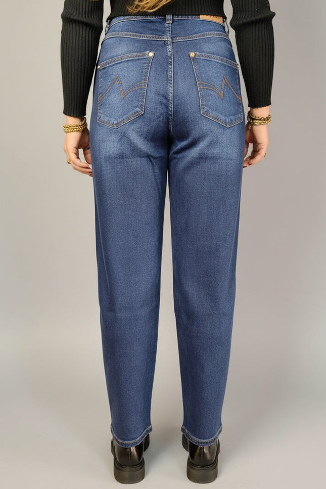 Jeans a Vita Alta Regular Fit -Denim Blu | Gaudì