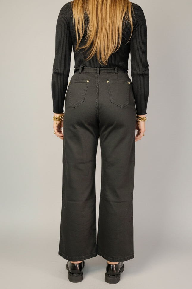 Pantaloni  Neri a Gamba Dritta | Gaudì