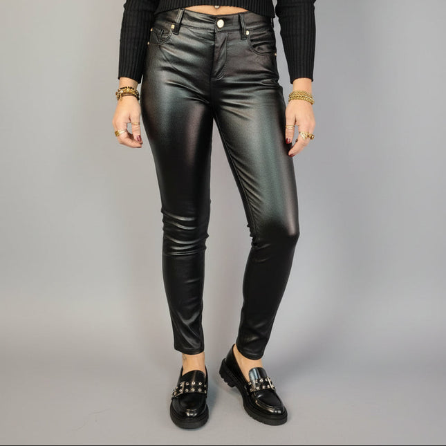 Pantaloni skinny effetto pelle neri da donna | Gaudì