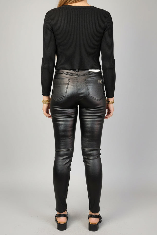 Pantaloni skinny effetto pelle neri da donna | Gaudì