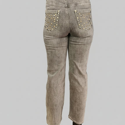 Jeans Straight con Borchie | Gaudì