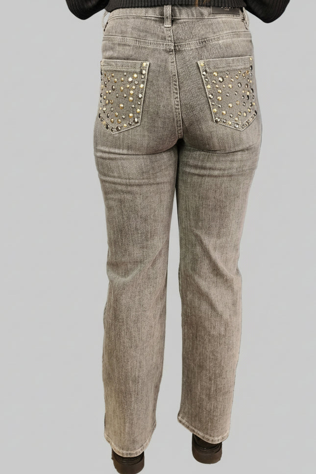 Jeans Straight con Borchie | Gaudì