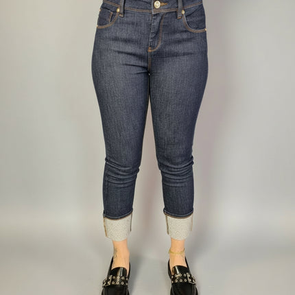 Jeans da donna con risvolto e strass | Gaudì