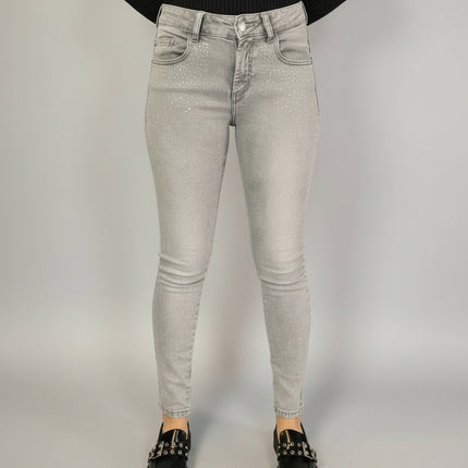 Jeans Skinny Donna Effetto Used con Strass | Gaudì
