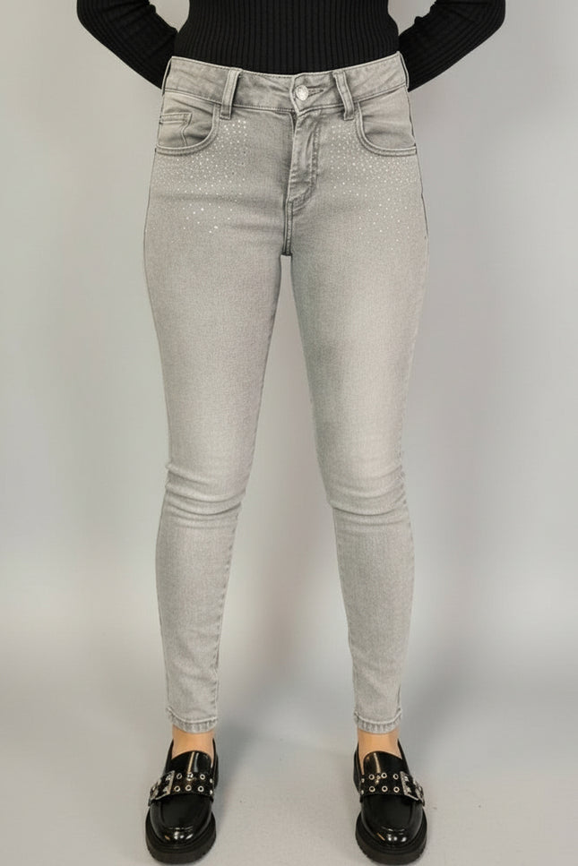 Jeans Skinny Donna Effetto Used con Strass | Gaudì