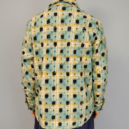 Overshirt Check Effetto Strappo  - Berna