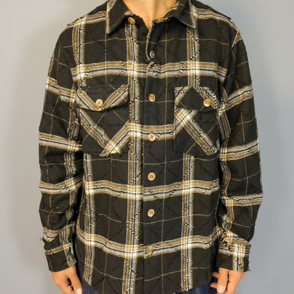 Camicia Overshirt Check Nera - Berna
