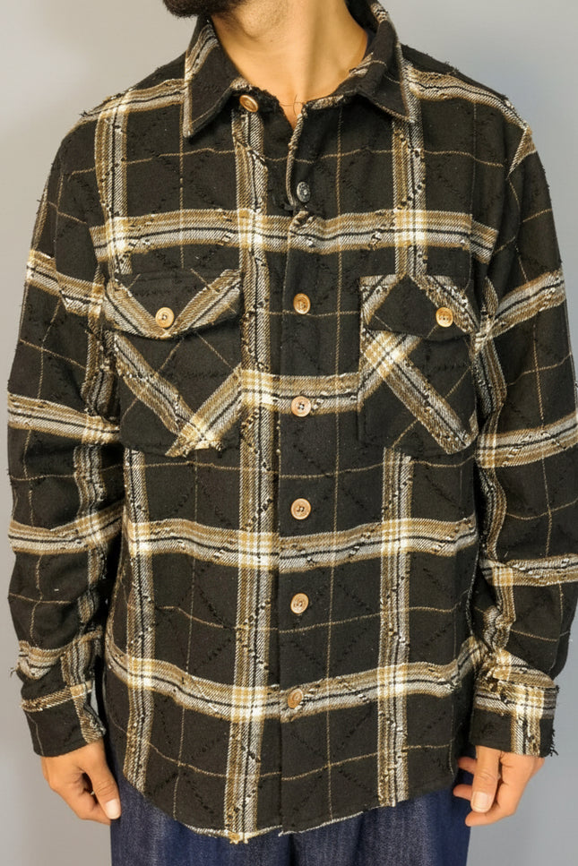 Camicia Overshirt Check Nera - Berna