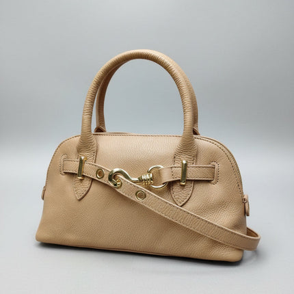 Borsa in Pelle con Dettaglio Metallico