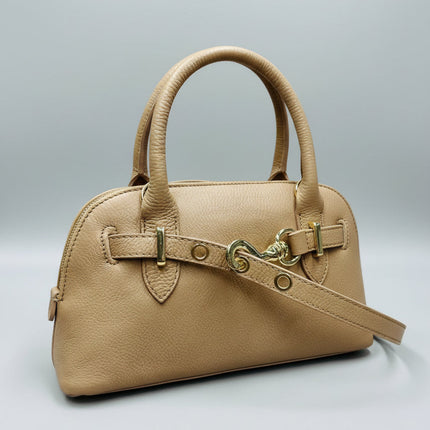 Borsa in Pelle con Dettaglio Metallico