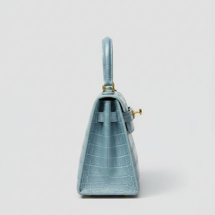 Borsa in Pelle Effetto Cocco con Manico Rigido | 2 Colori