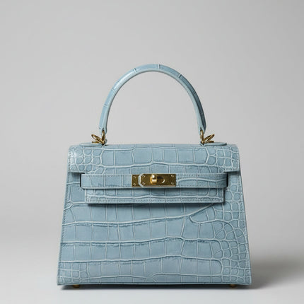 Borsa in Pelle Effetto Cocco con Manico Rigido | 2 Colori