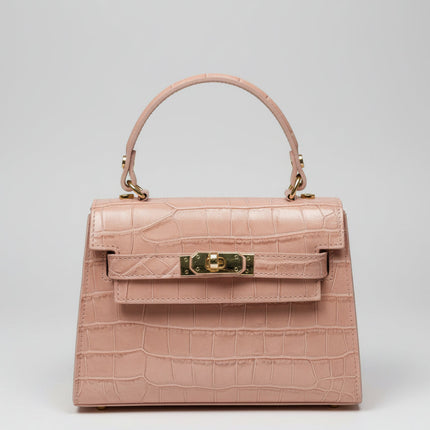 Borsa in Pelle Effetto Cocco con Manico Rigido | 2 Colori