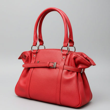 Borsa in Ecopelle con Manici Rigidi – Colore Rosso