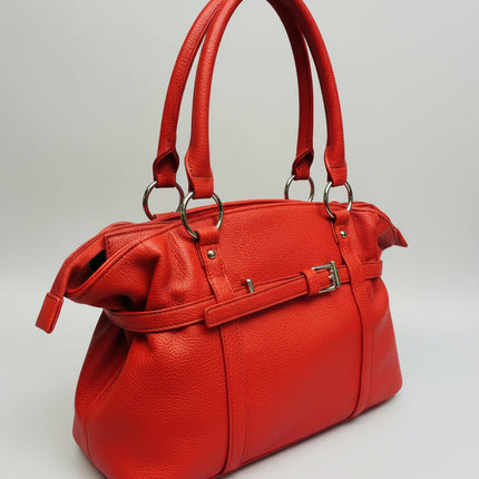 Borsa in Ecopelle con Manici Rigidi – Colore Rosso