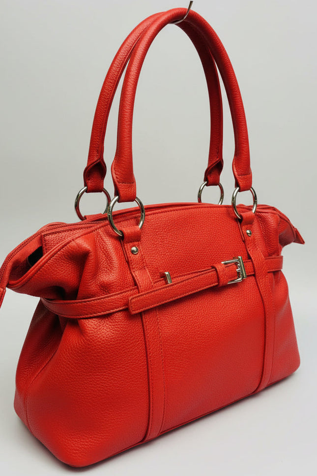 Borsa in Ecopelle con Manici Rigidi – Colore Rosso
