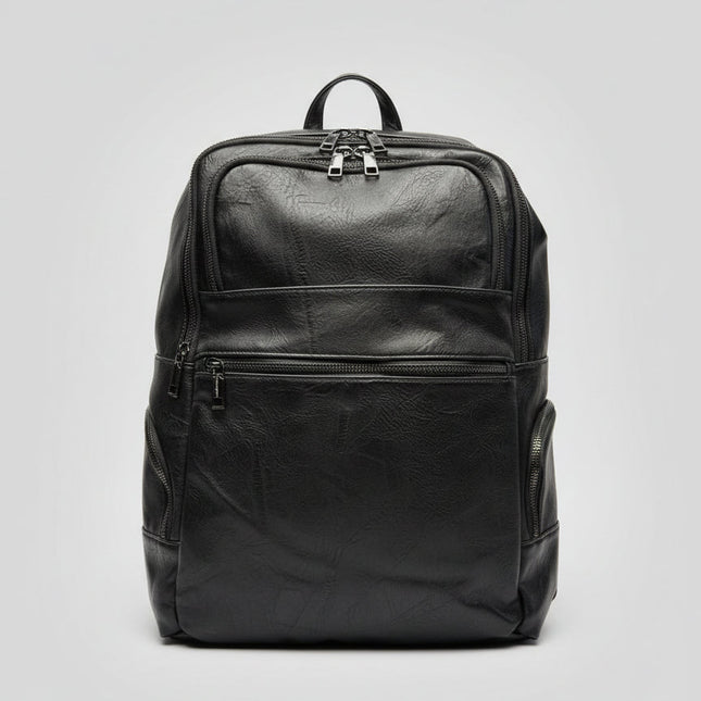 Zaino Nero in Ecopelle con Porta PC e Ricarica USB