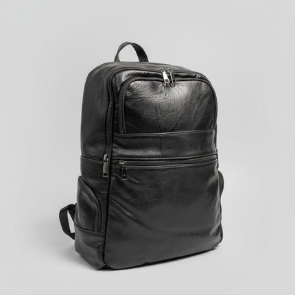 Zaino Nero in Ecopelle con Porta PC e Ricarica USB