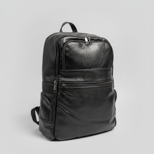 Zaino Nero in Ecopelle con Porta PC e Ricarica USB