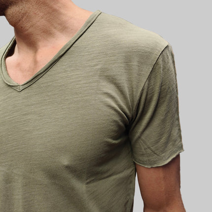 T-Shirt Uomo Scollo a V in Cotone