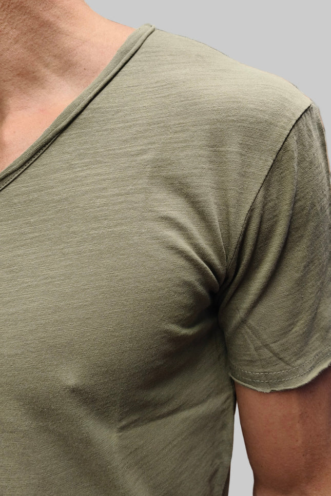 T-Shirt Uomo Scollo a V in Cotone