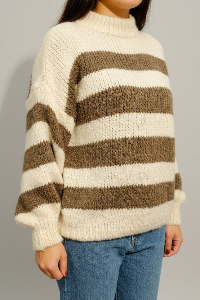 Maglione Over a Righe Taglia Unica