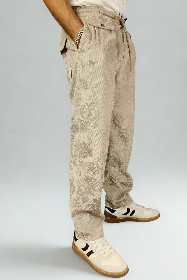 Pantalaccio Devoré Floreale in Velluto a Coste | Berna