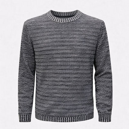 Maglione uomo girocollo lavorato – Grigio mélange e Arancione